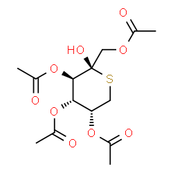 ChemSpider 2D Image | 1,3,4,5-Tetra-O-acetyl-6-thio-beta-L-fructopyranose | C14H20O9S