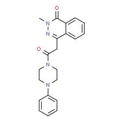 ChemSpider 2D Image | 2-Methyl-4-[2-oxo-2-(4-phenyl-1-piperazinyl)ethyl]-1(2H)-phthalazinone | C21H22N4O2