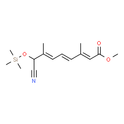 ChemSpider 2D Image | Methyl (2E,4E,6E)-8-cyano-3,7-dimethyl-8-[(trimethylsilyl)oxy]-2,4,6-octatrienoate | C15H23NO3Si