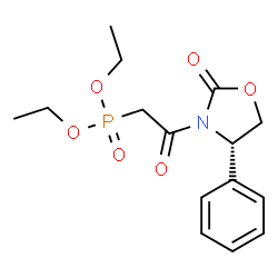 ChemSpider 2D Image | Diethyl {2-oxo-2-[(4S)-2-oxo-4-phenyl-1,3-oxazolidin-3-yl]ethyl}phosphonate | C15H20NO6P