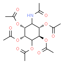 ChemSpider 2D Image | (1R,2R,4R,5S)-6-Acetamido-1,2,3,4,5-cyclohexanepentayl pentaacetate | C18H25NO11