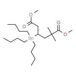 ChemSpider 2D Image | Dimethyl 2,2-dimethyl-4-(tributylstannyl)hexanedioate | C22H44O4Sn