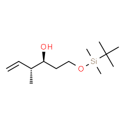 ChemSpider 2D Image | (3S,4R)-1-{[Dimethyl(2-methyl-2-propanyl)silyl]oxy}-4-methyl-5-hexen-3-ol | C13H28O2Si