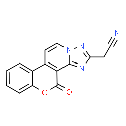 ChemSpider 2D Image | (4-Oxo-4H-chromeno[3,4-c][1,2,4]triazolo[1,5-a]pyridin-2-yl)acetonitrile | C15H8N4O2