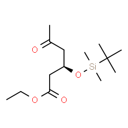 ChemSpider 2D Image | Ethyl (3R)-3-{[dimethyl(2-methyl-2-propanyl)silyl]oxy}-5-oxohexanoate | C14H28O4Si