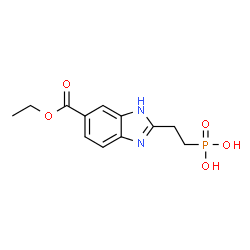 ChemSpider 2D Image | {2-[6-(Ethoxycarbonyl)-1H-benzimidazol-2-yl]ethyl}phosphonic acid | C12H15N2O5P