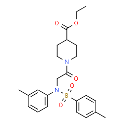 ChemSpider 2D Image | Ethyl 1-{N-(3-methylphenyl)-N-[(4-methylphenyl)sulfonyl]glycyl}-4-piperidinecarboxylate | C24H30N2O5S