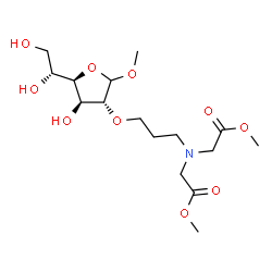 ChemSpider 2D Image | Methyl 2-O-{3-[bis(2-methoxy-2-oxoethyl)amino]propyl}-D-glucofuranoside | C16H29NO10