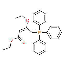ChemSpider 2D Image | Ethyl (2E)-3-ethoxy-4-(triphenylphosphoranylidene)-2-butenoate | C26H27O3P