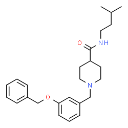 ChemSpider 2D Image | 1-[3-(Benzyloxy)benzyl]-N-(3-methylbutyl)-4-piperidinecarboxamide | C25H34N2O2