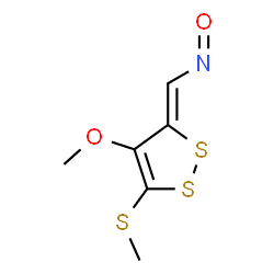 ChemSpider 2D Image | (3Z)-4-Methoxy-5-(methylsulfanyl)-3-(nitrosomethylene)-3H-1,2-dithiole | C6H7NO2S3