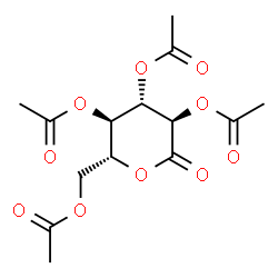 ChemSpider 2D Image | (2R,3R,4S,5R)-2-(Acetoxymethyl)-6-oxotetrahydro-2H-pyran-3,4,5-triyl triacetate | C14H18O10