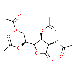ChemSpider 2D Image | (2R,3R,4S)-2-[(1S)-1,2-Diacetoxyethyl]-5-oxotetrahydrofuran-3,4-diyl diacetate | C14H18O10