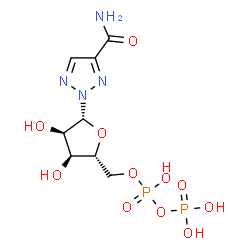 ChemSpider 2D Image | 2-{5-O-[Hydroxy(phosphonooxy)phosphoryl]-beta-D-ribofuranosyl}-2H-1,2,3-triazole-4-carboxamide | C8H14N4O11P2