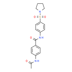 ChemSpider 2D Image | 4-Acetamido-N-[4-(1-pyrrolidinylsulfonyl)phenyl]benzamide | C19H21N3O4S
