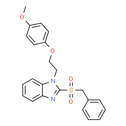 ChemSpider 2D Image | 2-(Benzylsulfonyl)-1-[2-(4-methoxyphenoxy)ethyl]-1H-benzimidazole | C23H22N2O4S