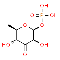 ChemSpider 2D Image | 6-Deoxy-1-O-phosphono-alpha-D-ribo-hexopyranos-3-ulose | C6H11O8P