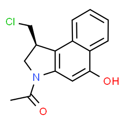 ChemSpider 2D Image | 1-[(1S)-1-(Chloromethyl)-5-hydroxy-1,2-dihydro-3H-benzo[e]indol-3-yl]ethanone | C15H14ClNO2