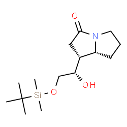 ChemSpider 2D Image | (1R,7aR)-1-[(1S)-2-{[Dimethyl(2-methyl-2-propanyl)silyl]oxy}-1-hydroxyethyl]hexahydro-3H-pyrrolizin-3-one | C15H29NO3Si
