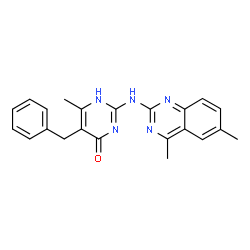 ChemSpider 2D Image | 5-Benzyl-2-[(4,6-dimethyl-2-quinazolinyl)amino]-6-methyl-4(1H)-pyrimidinone | C22H21N5O