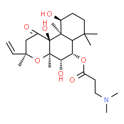 ChemSpider 2D Image | (3R,4aR,5S,6S,10S,10aR,10bS)-5,10,10b-Trihydroxy-3,4a,7,7,10a-pentamethyl-1-oxo-3-vinyldodecahydro-1H-benzo[f]chromen-6-yl N,N-dimethyl-beta-alaninate | C25H41NO7