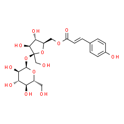 ChemSpider 2D Image | 6-O-[(2E)-3-(4-Hydroxyphenyl)-2-propenoyl]-beta-D-fructofuranosyl alpha-D-glucopyranoside | C21H28O13