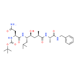 ChemSpider 2D Image | 2-Methyl-2-propanyl [(2S)-4-amino-1-{[(4S,5S,7R)-8-{[(2S)-1-(benzylamino)-1-oxo-2-propanyl]amino}-5-hydroxy-2,7-dimethyl-8-oxo-4-octanyl]amino}-1,4-dioxo-2-butanyl]carbamate | C29H47N5O7