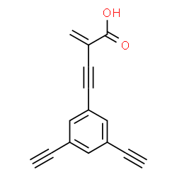 ChemSpider 2D Image | 4-(3,5-Diethynylphenyl)-2-methylene-3-butynoic acid | C15H8O2