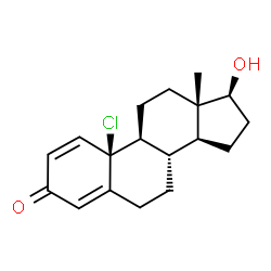 ChemSpider 2D Image | 10beta-chloro-17beta-hydroxyestra-1,4-dien-3-one | C18H23ClO2