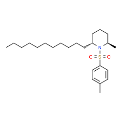 ChemSpider 2D Image | (2R,6R)-2-Methyl-1-[(4-methylphenyl)sulfonyl]-6-undecylpiperidine | C24H41NO2S