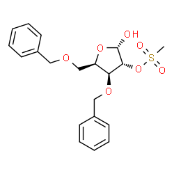 ChemSpider 2D Image | 3,5-Di-O-benzyl-2-O-(methylsulfonyl)-alpha-D-xylofuranose | C20H24O7S