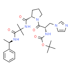 ChemSpider 2D Image | 3-(1H-Imidazol-1-yl)-N-{[(2-methyl-2-propanyl)oxy]carbonyl}-L-alanyl-L-prolyl-2-methyl-N-[(1R)-1-phenylethyl]alaninamide | C28H40N6O5