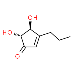 ChemSpider 2D Image | (4S,5R)-4,5-Dihydroxy-3-propyl-2-cyclopenten-1-one | C8H12O3