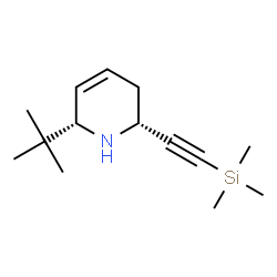 ChemSpider 2D Image | (2R,6S)-6-(2-Methyl-2-propanyl)-2-[(trimethylsilyl)ethynyl]-1,2,3,6-tetrahydropyridine | C14H25NSi