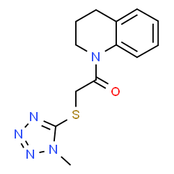 ChemSpider 2D Image | 1-(3,4-Dihydro-2H-quinolin-1-yl)-2-(1-methyl-1H-tetrazol-5-ylsulfanyl)-ethanone | C13H15N5OS
