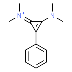 ChemSpider 2D Image | 2-(Dimethylamino)-N,N-dimethyl-3-phenyl-2-cyclopropen-1-iminium | C13H17N2