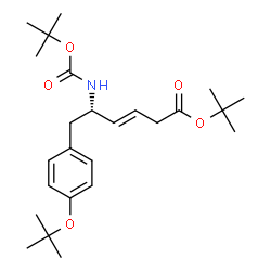 ChemSpider 2D Image | 2-Methyl-2-propanyl (3E,5S)-5-({[(2-methyl-2-propanyl)oxy]carbonyl}amino)-6-{4-[(2-methyl-2-propanyl)oxy]phenyl}-3-hexenoate | C25H39NO5