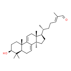 ChemSpider 2D Image | (3beta,24E)-3-Hydroxylanosta-7,9(11),24-trien-26-al | C30H46O2