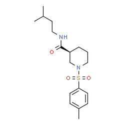 ChemSpider 2D Image | (3S)-N-(3-Methylbutyl)-1-[(4-methylphenyl)sulfonyl]-3-piperidinecarboxamide | C18H28N2O3S