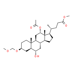 ChemSpider 2D Image | Methyl (3beta,5alpha,6alpha,12alpha)-12-acetoxy-6-hydroxy-3-(methoxymethoxy)cholan-24-oate | C29H48O7