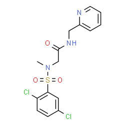 ChemSpider 2D Image | N~2~-[(2,5-Dichlorophenyl)sulfonyl]-N~2~-methyl-N-(2-pyridinylmethyl)glycinamide | C15H15Cl2N3O3S