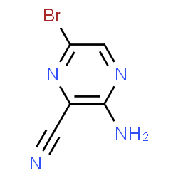 ChemSpider 2D Image | 3-Amino-6-bromo-2-pyrazinecarbonitrile | C5H3BrN4