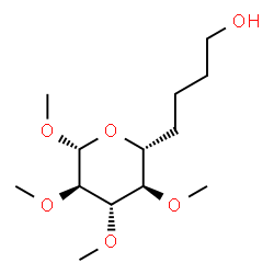ChemSpider 2D Image | Methyl (5R)-5-(4-hydroxybutyl)-2,3,4-tri-O-methyl-beta-D-xylopyranoside | C13H26O6