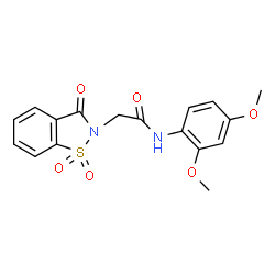 ChemSpider 2D Image | N-(2,4-Dimethoxyphenyl)-2-(1,1-dioxido-3-oxo-1,2-benzothiazol-2(3H)-yl)acetamide | C17H16N2O6S