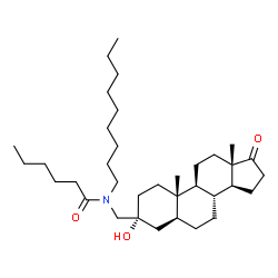 ChemSpider 2D Image | N-{[(3alpha,5alpha)-3-Hydroxy-17-oxoandrostan-3-yl]methyl}-N-nonylhexanamide | C35H61NO3