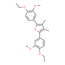 ChemSpider 2D Image | 2,5-Bis(4-ethoxy-3-methoxyphenyl)-3,4-dimethylfuran | C24H28O5