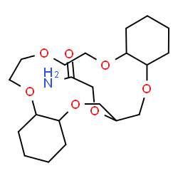 ChemSpider 2D Image | 2-(Octadecahydro-17H-dibenzo[b,k][1,4,7,10,13]pentaoxacyclohexadecin-18-yloxy)acetamide | C21H37NO7
