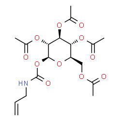 ChemSpider 2D Image | 2,3,4,6-Tetra-O-acetyl-1-O-(allylcarbamoyl)-beta-D-glucopyranose | C18H25NO11