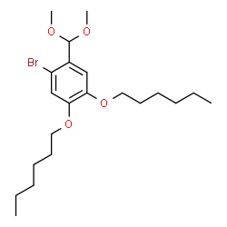 ChemSpider 2D Image | 1-Bromo-2-(dimethoxymethyl)-4,5-bis(hexyloxy)benzene | C21H35BrO4