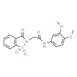 ChemSpider 2D Image | N-(3,4-Dimethoxyphenyl)-2-(1,1-dioxido-3-oxo-1,2-benzothiazol-2(3H)-yl)acetamide | C17H16N2O6S
